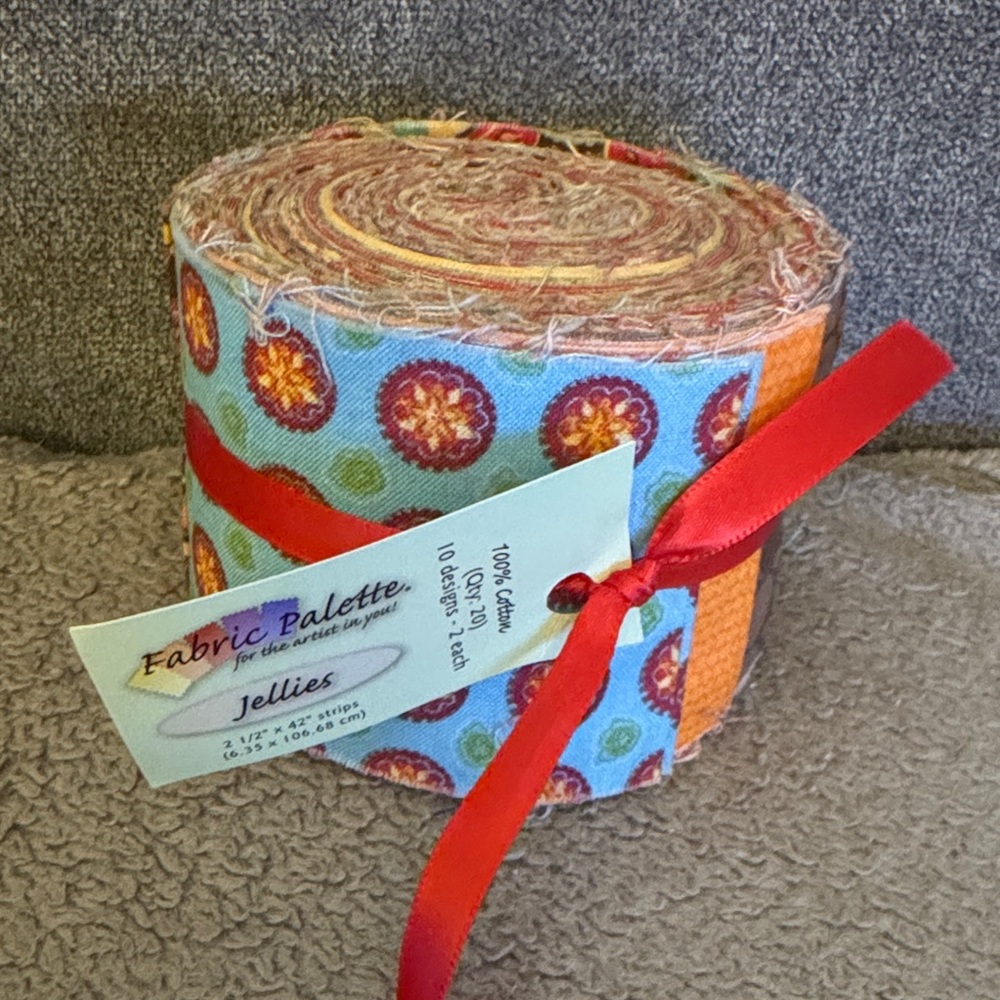 Colorful Fabric Palette Jelly Roll for quilting 2 1/2” X 42” strips 100% cotton